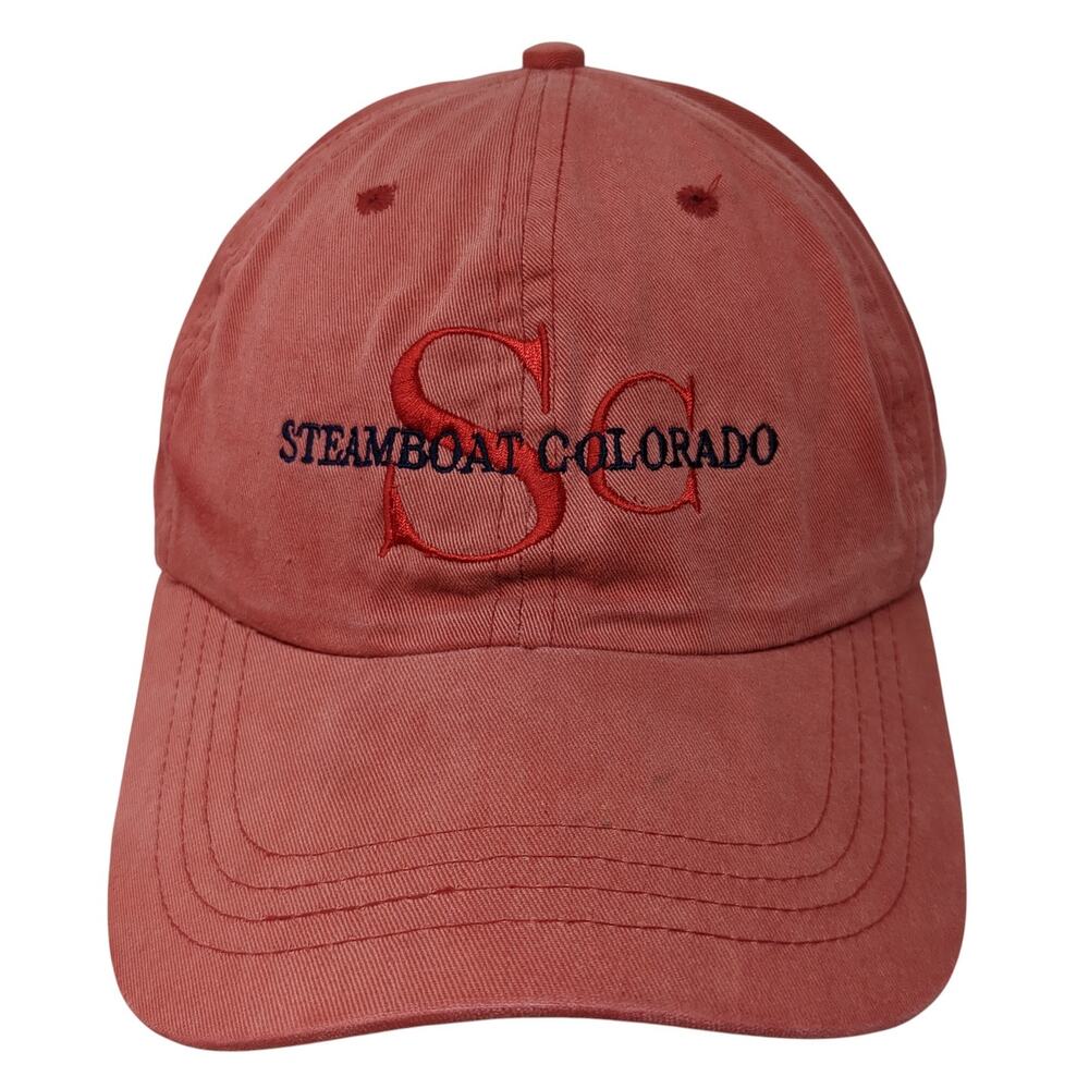 Steamboat Colorado Slideback Baseball Cap Red OS Adjustable The Shirt Company